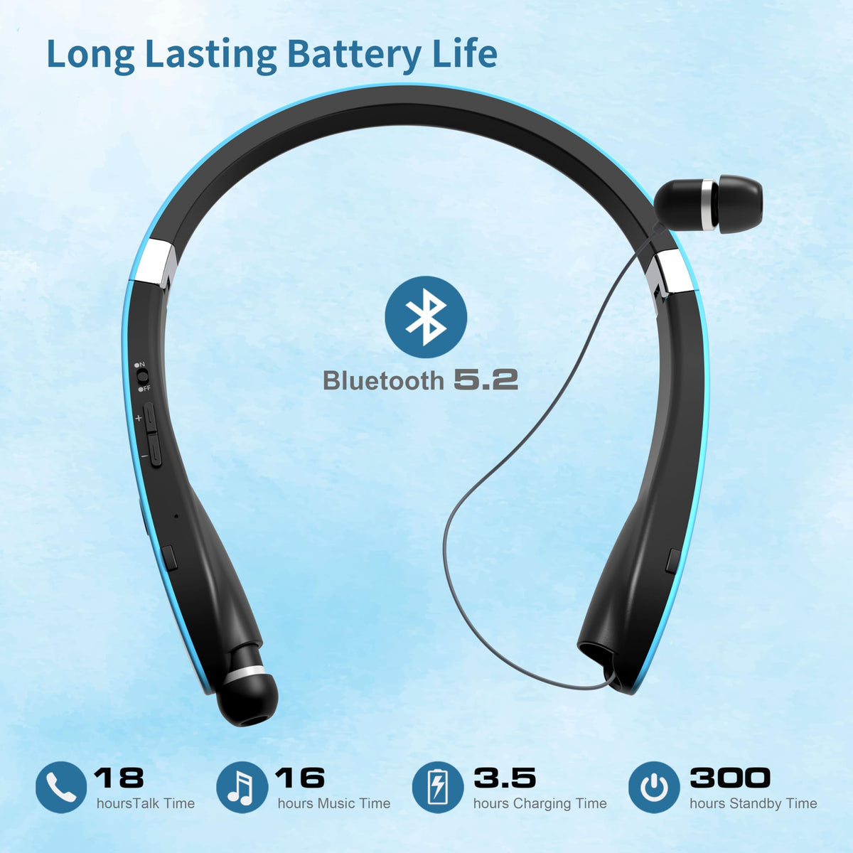 Dpvisn retractable earbud mechanism detail demonstrating tangle-free cable management