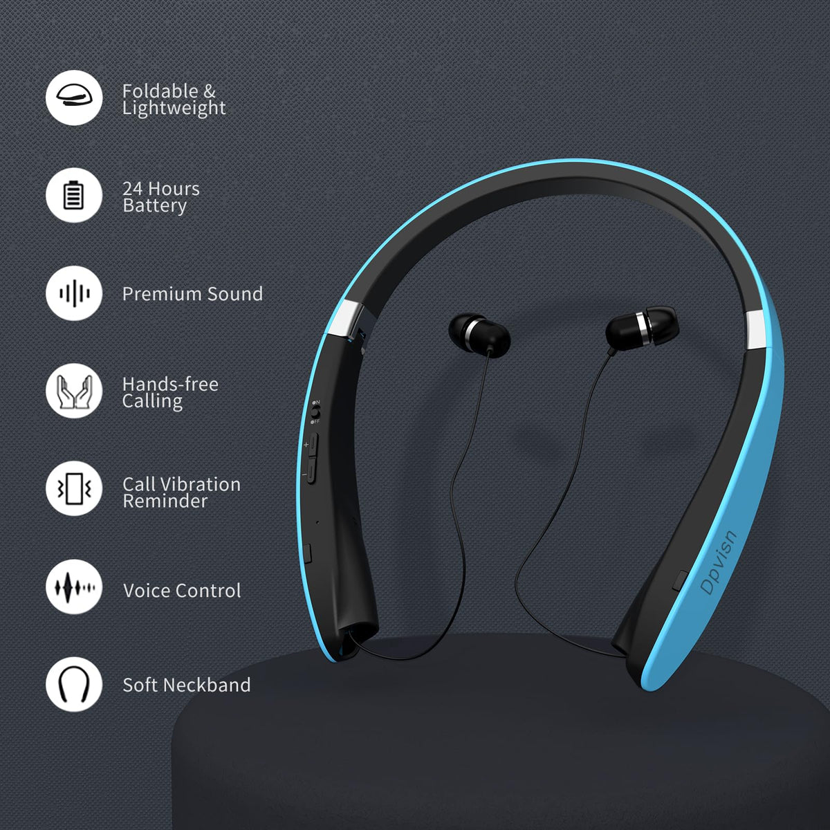 Dpvisn next to smartphone to show size and 24-hour battery convenience for commuters