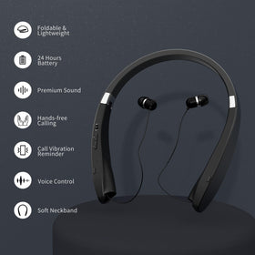 Dpvisn neckband next to a hand to show scale and lightweight design for all-day wearability