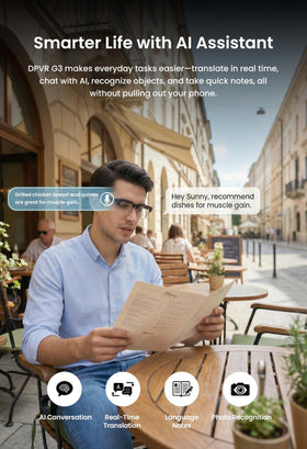 DPVR AI Glasses 32GB storage and buffer for smooth recording