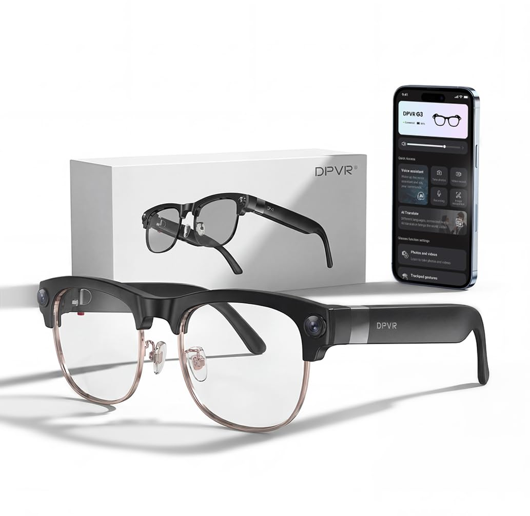 DPVR AI Smart Glasses with 8MP camera for hands-free travel photos