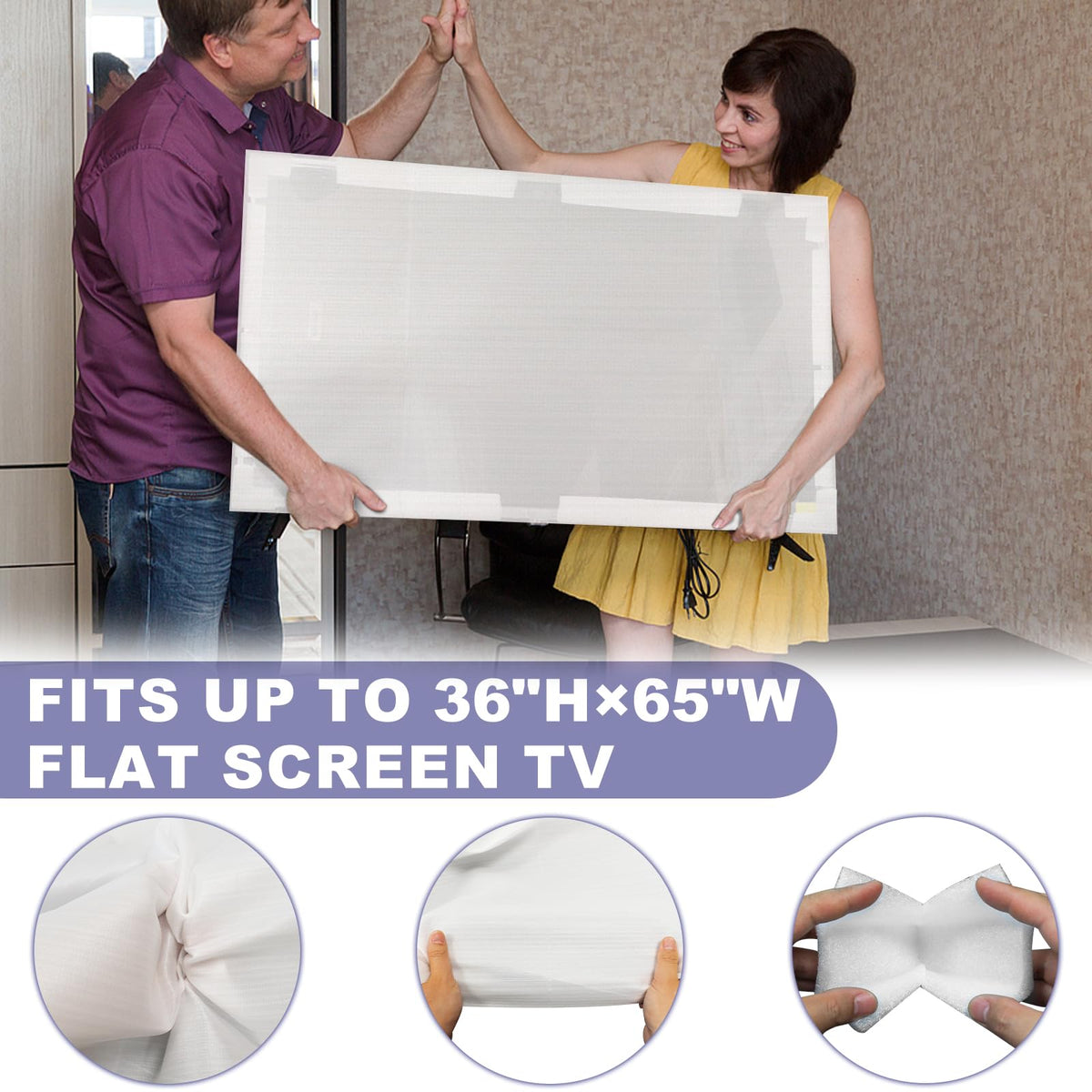 Dpwrrot TV cover compact storage for renovations and temporary protection