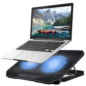 DQJMHSEN Laptop Cooling Pad front view with quiet dual fans for notebooks