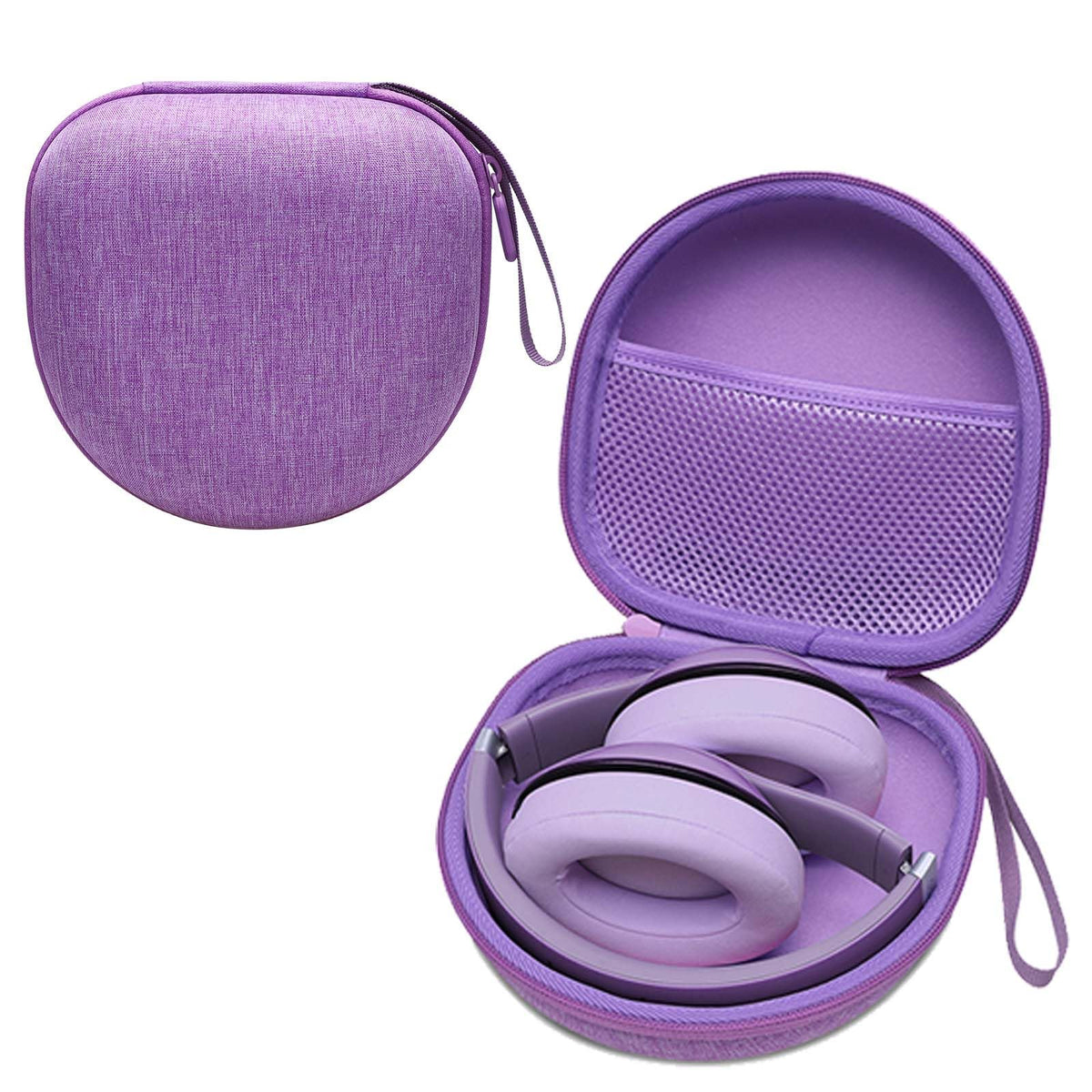 DR·AMIU purple case front view showing compact travel protection