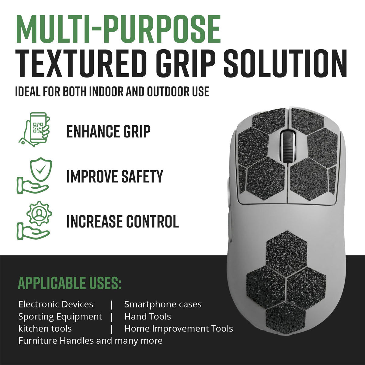 Dragon Grips hexagon grip stickers close-up showing textured surface for secure handling.