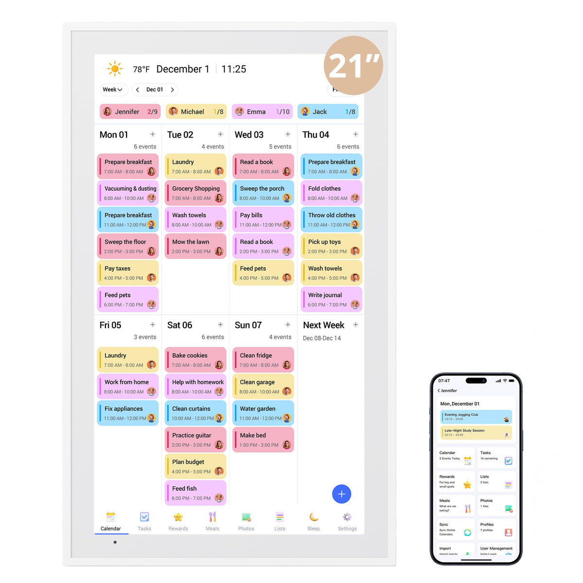 Dragon Touch 21.5-inch calendar touchscreen for at-a-glance family scheduling