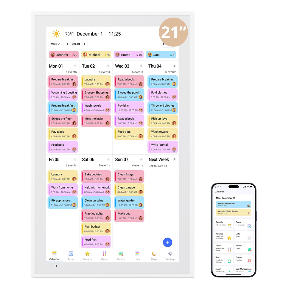 Dragon Touch 21.5-inch calendar touchscreen for at-a-glance family scheduling
