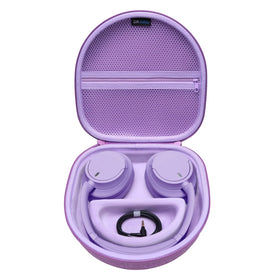 DR·AMIU purple hard-shell case protects headphones on the go