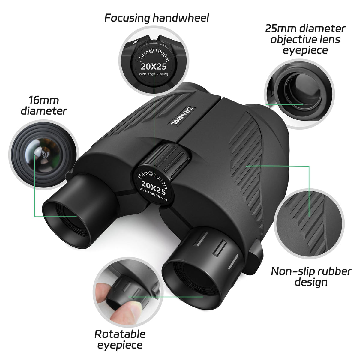 Dranbol held in hand showing scale and lightweight portability advantage
