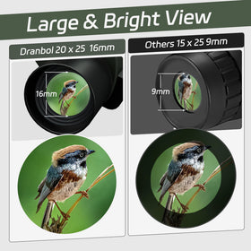 Dranbol objective lens coatings detail showing green FMC coatings for brighter images