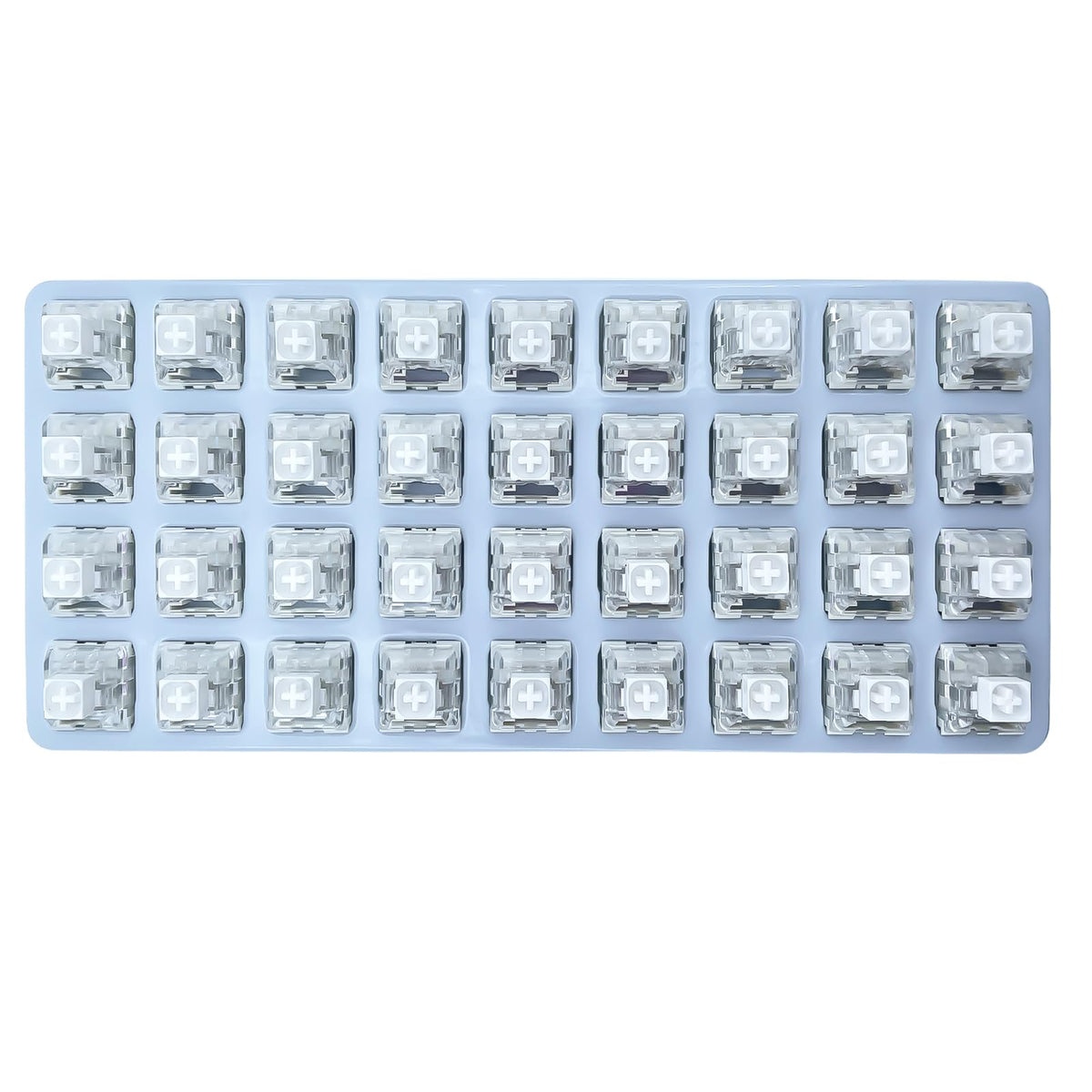 DRAOZA Kailh Box White side profile highlighting gold-plated contacts and seal