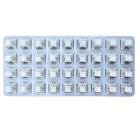 DRAOZA Kailh Box White side profile highlighting gold-plated contacts and seal
