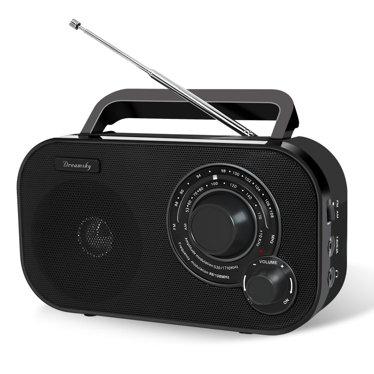 DreamSky AMFM portable radio with wall plug for reliable home reception