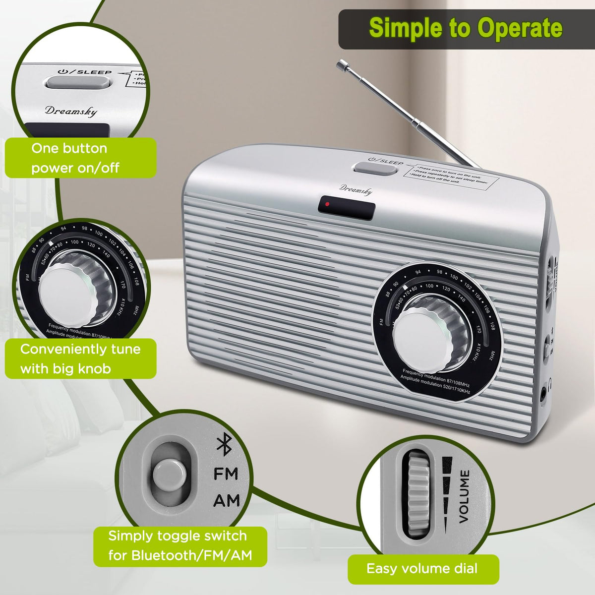 DreamSky open battery compartment, portable power option benefit