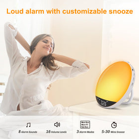 DreamSky dimmable display and night light create a gentle bedroom glow.