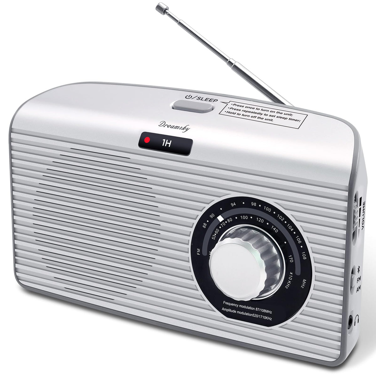 DreamSky front view showing speaker and display, clear audio at home