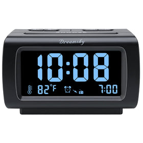 DreamSky front view showing large blue digits and clear bedside benefit