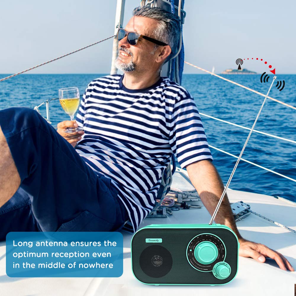 DreamSky radio with large dial demonstrating easy tuning for seniors