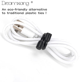 Dreamxiang silicone cable ties 18in bendable design secures cords around devices.