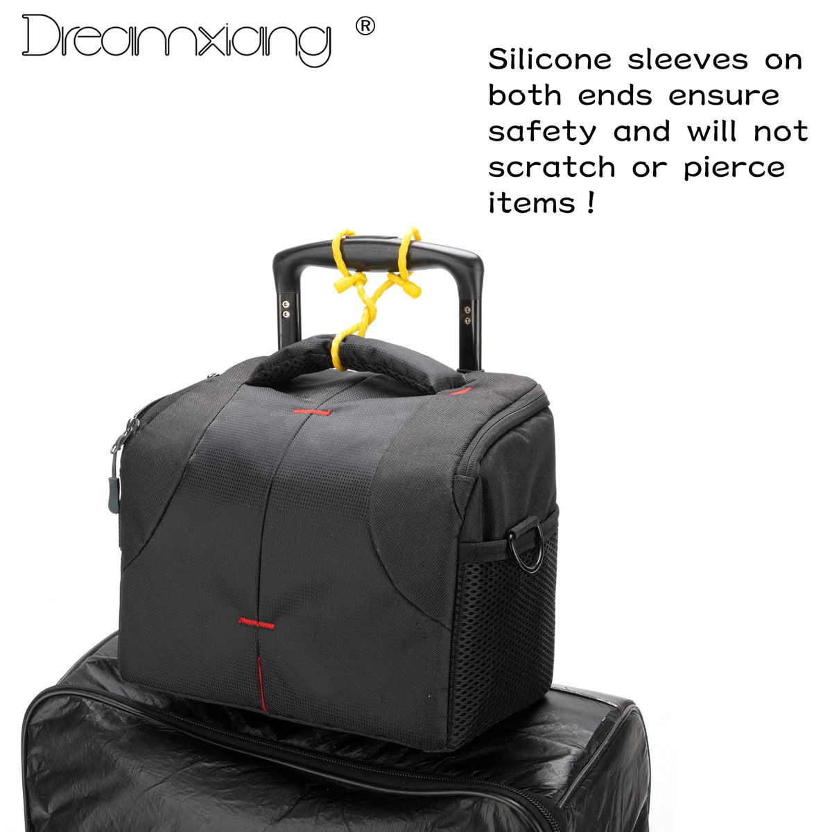 Dreamxiang silicone cable ties 32in versatile ties for heavy bundles and camping.