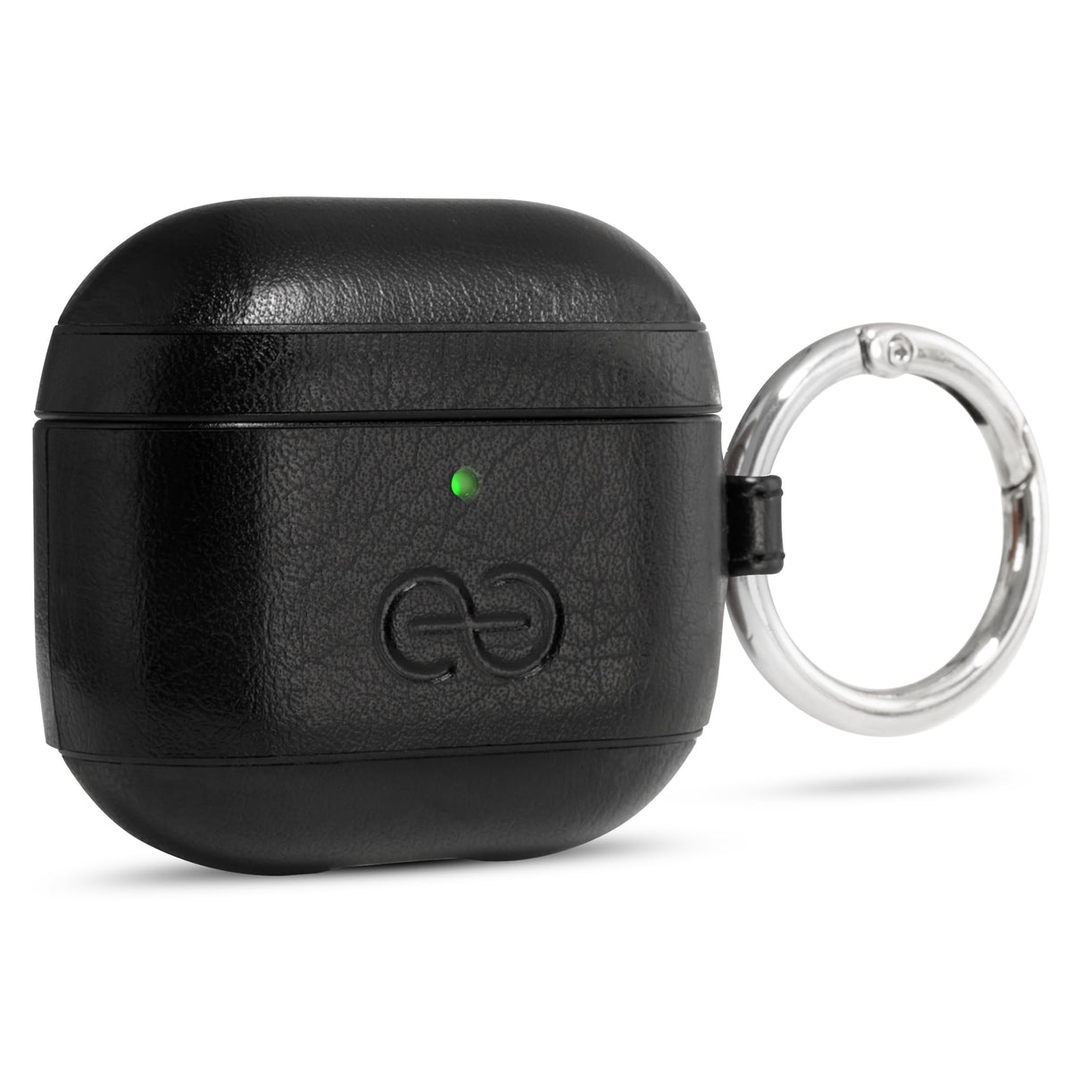 Dreem Om case for AirPods 4 with keyclip shows secure attachment for on-the-go use