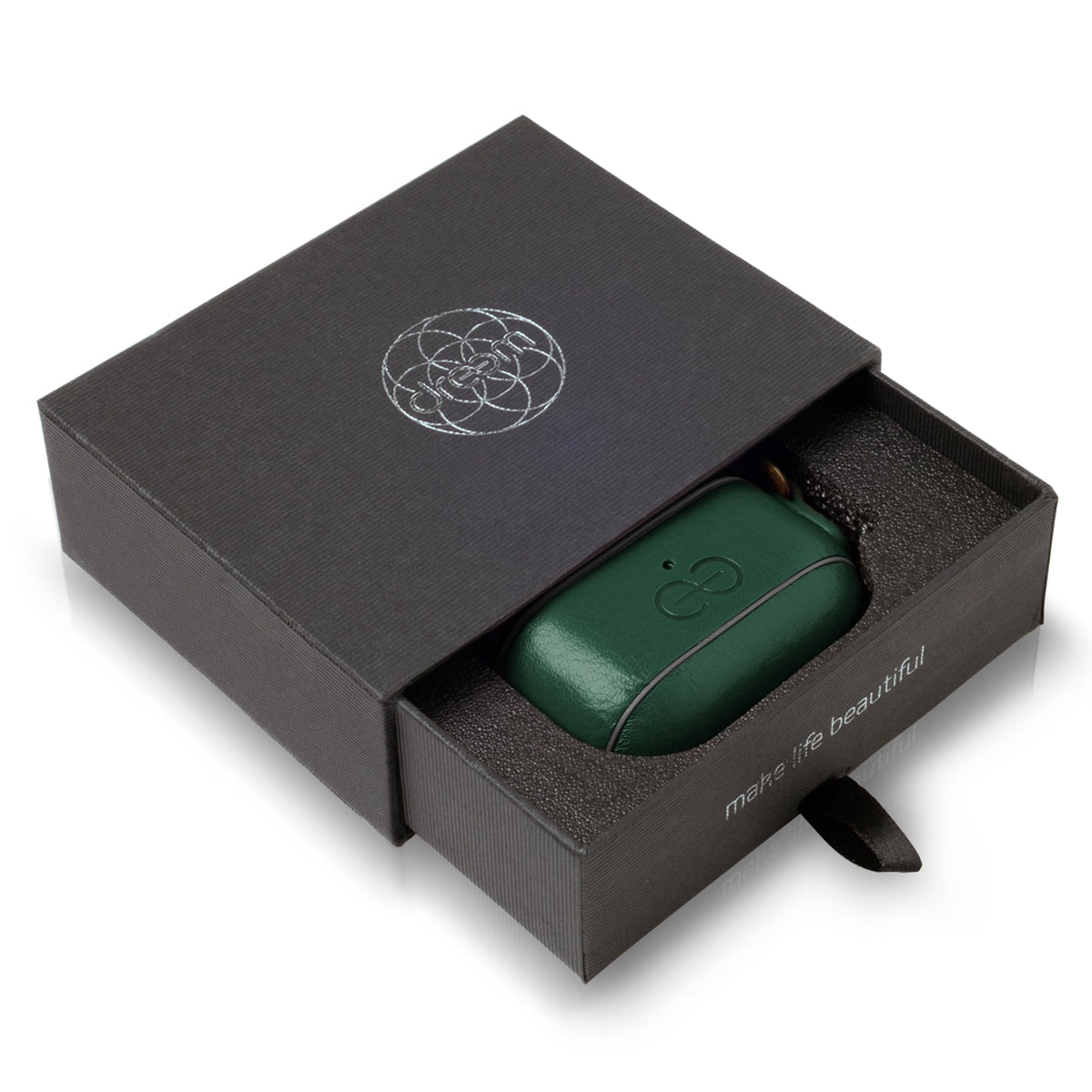 Dreem Om Case Green packaging, ready for gifting