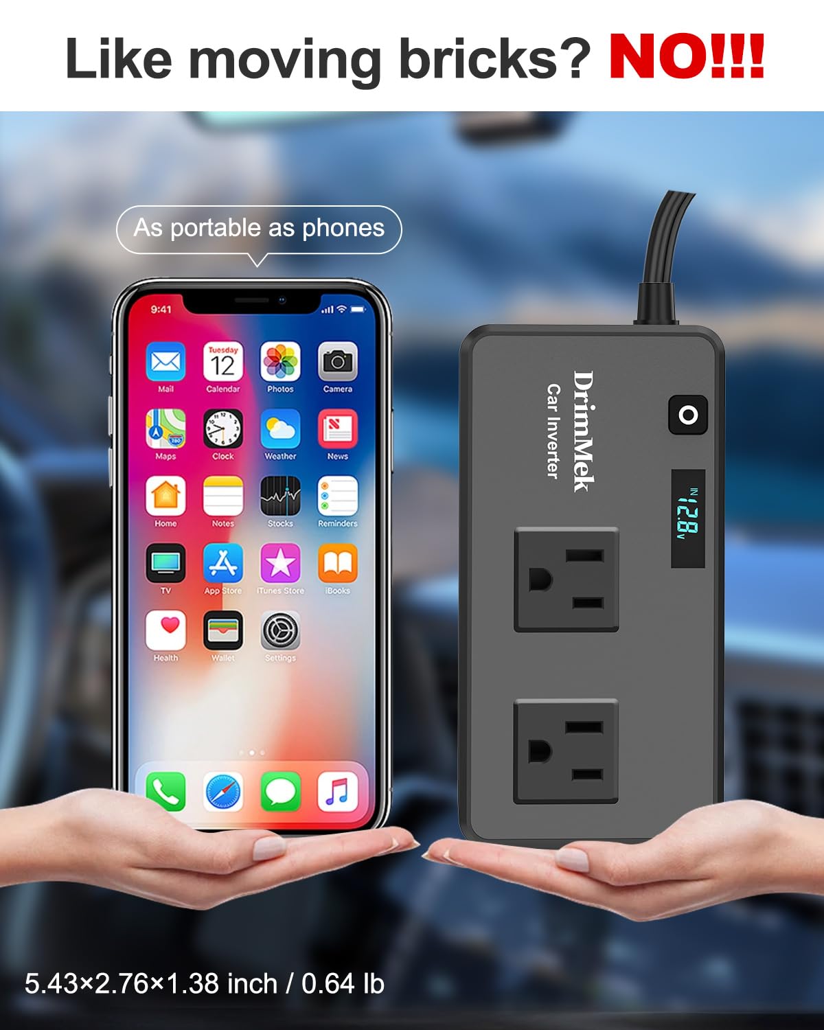 DrimMek 300W inverter quiet cooling maintains a peaceful cabin charge
