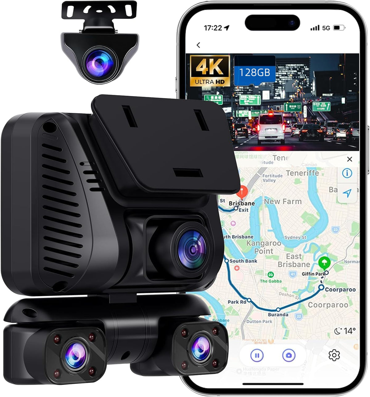 Driveye D7 360-degree view captures every angle for complete vehicle monitoring.