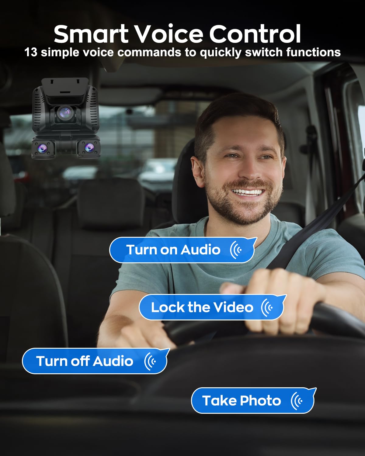 Driveye D7 night vision and WDR enable readable footage in low light.