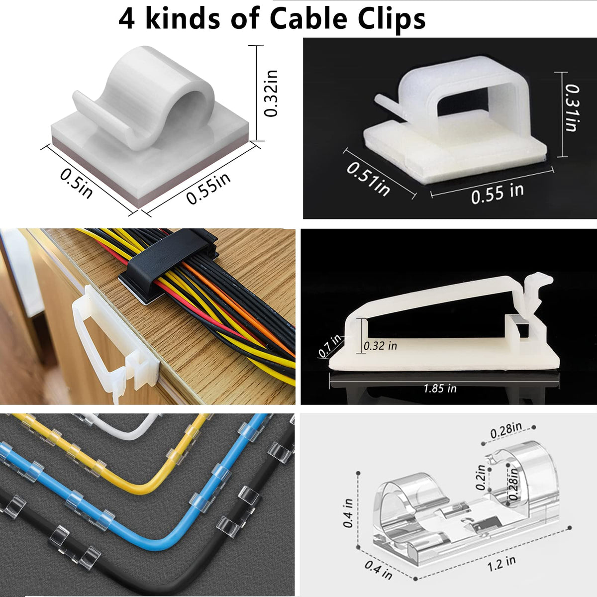 DRIVUU adhesive wall cable ties mount cables cleanly along walls.