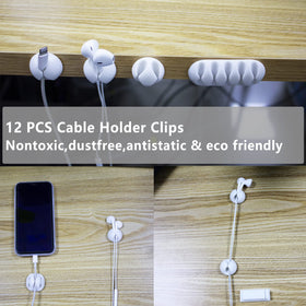DRIVUU 47 cable clips holder secures multiple cords on a surface.