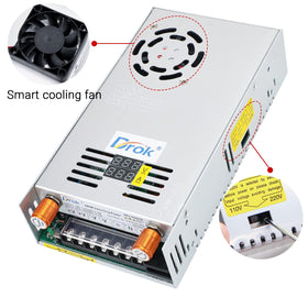 DROK 12V power supply input voltage switch to select 110V or 220V operation
