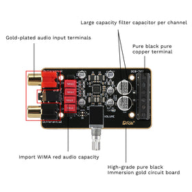 DROK amplifier board heat dissipation layout showing thermal design for sustained use