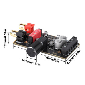 DROK amp board mounted in a DIY enclosure demonstrating clean installation and space saving