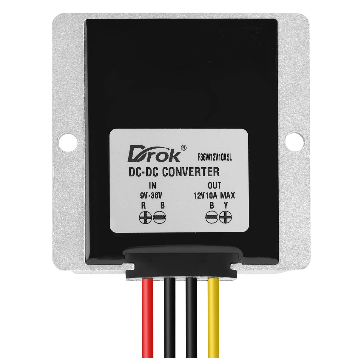 DROK size comparison beside a ruler, illustrates compact 2.24x1.54x0.87 inch footprint