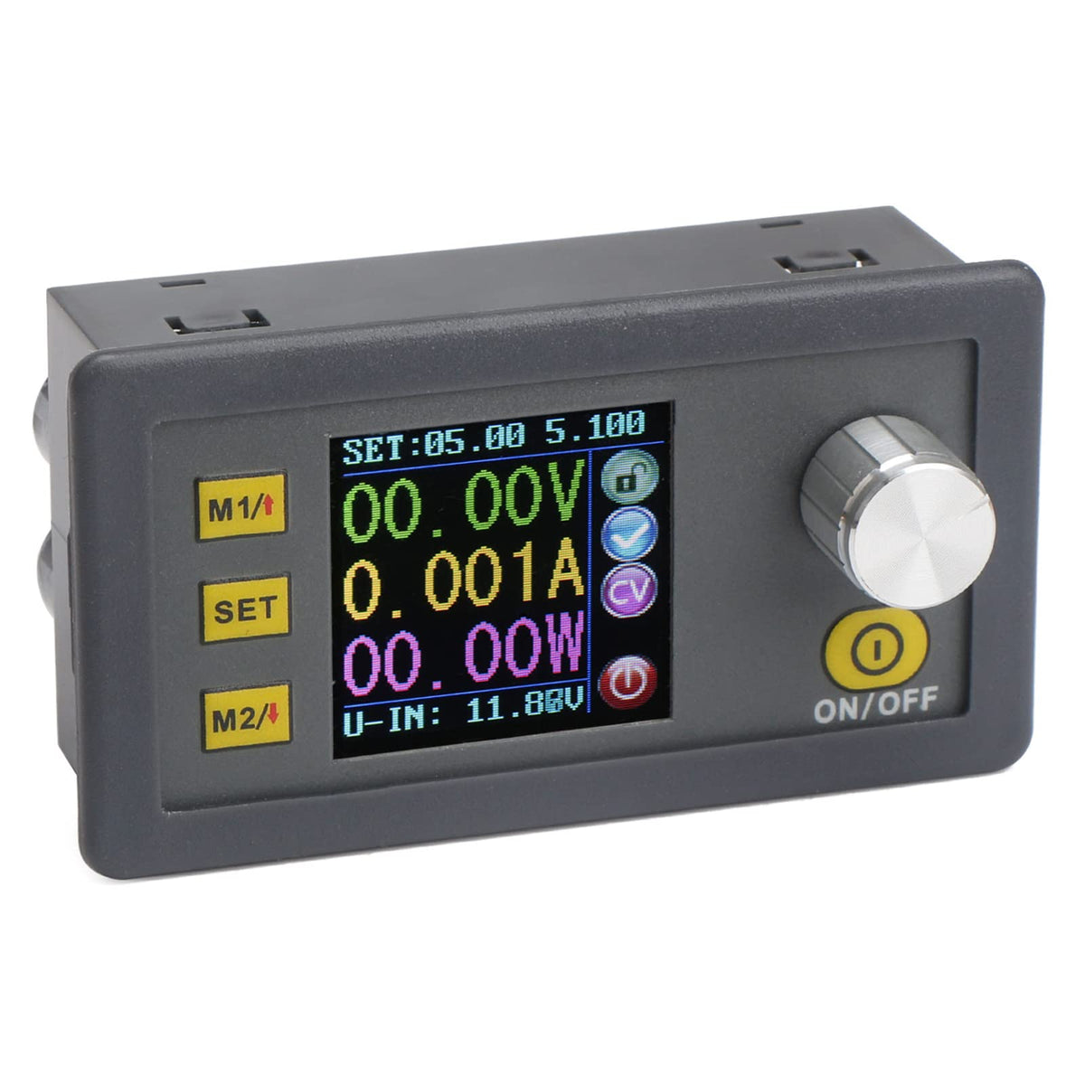 DROK front panel color LCD showing voltages and controls for easy monitoring