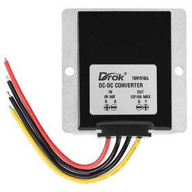 DROK powering an in-vehicle LCD display during travel, reduces voltage fluctuation risks