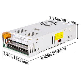 DROK product label and spec sticker showing voltage and current ratings