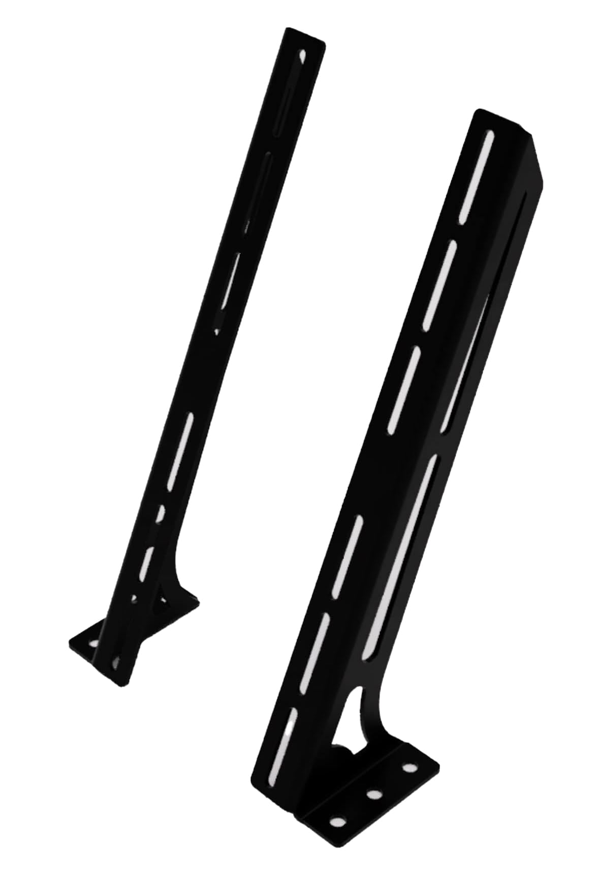 Droppin' Hz front view of amplifier rack showing compact steel frame and space-saving benefit
