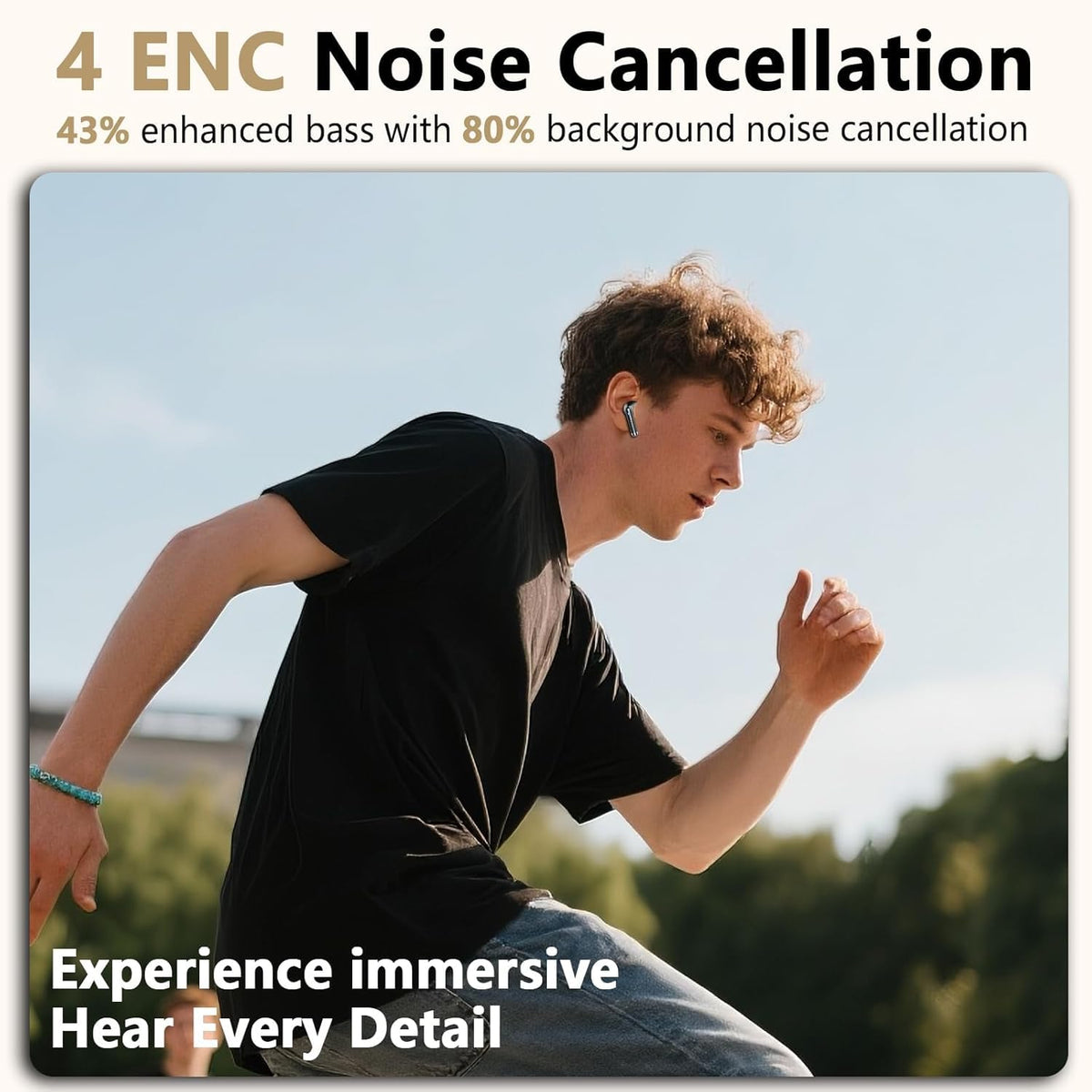 Drsaec earbuds delivering 9D stereo sound with rich bass and clear highs.