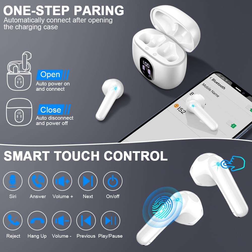 Drsaec Earbuds IP7 waterproof design withstands sweat and rain workouts