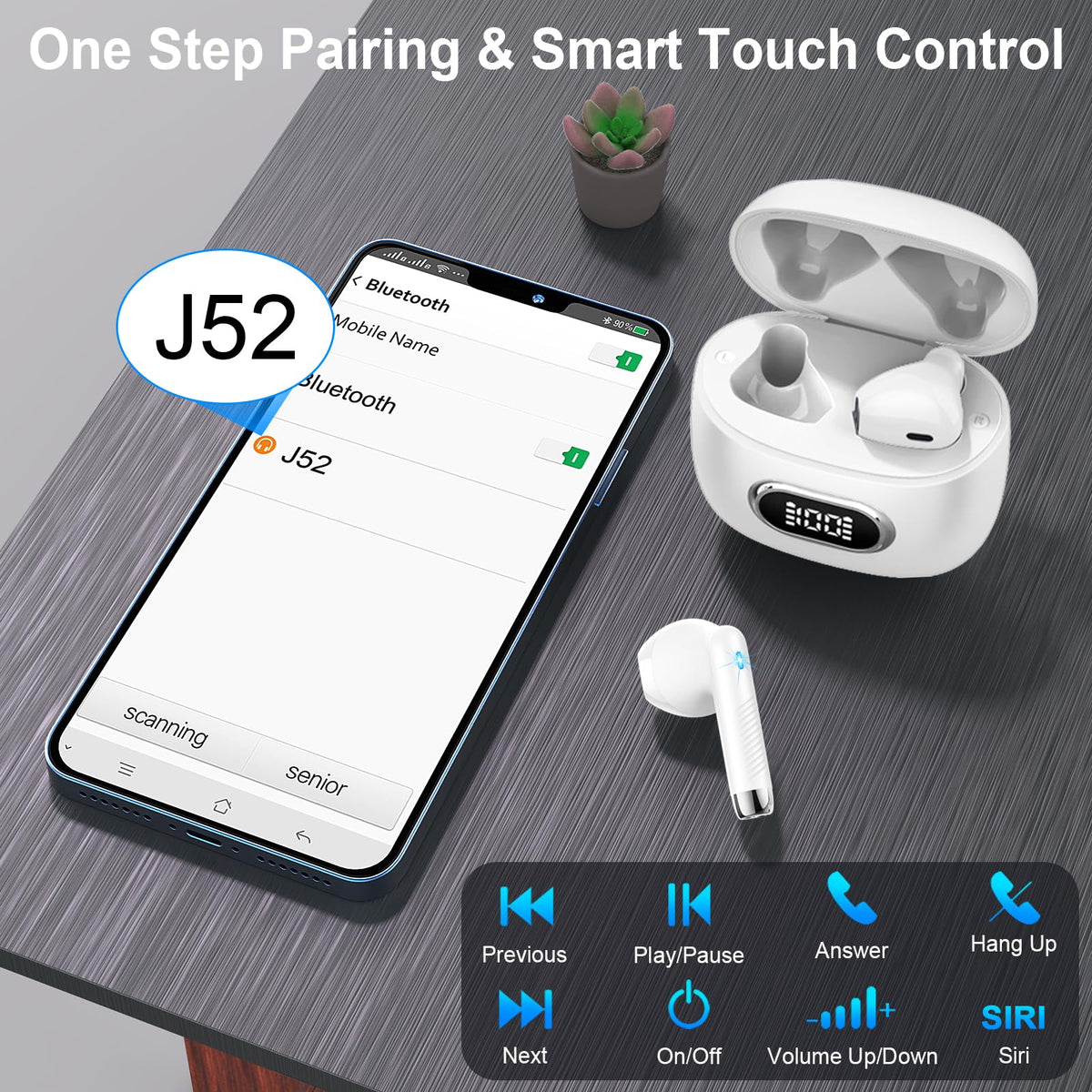 Drsaec touch controls being used to play music and answer calls for hands-free convenience