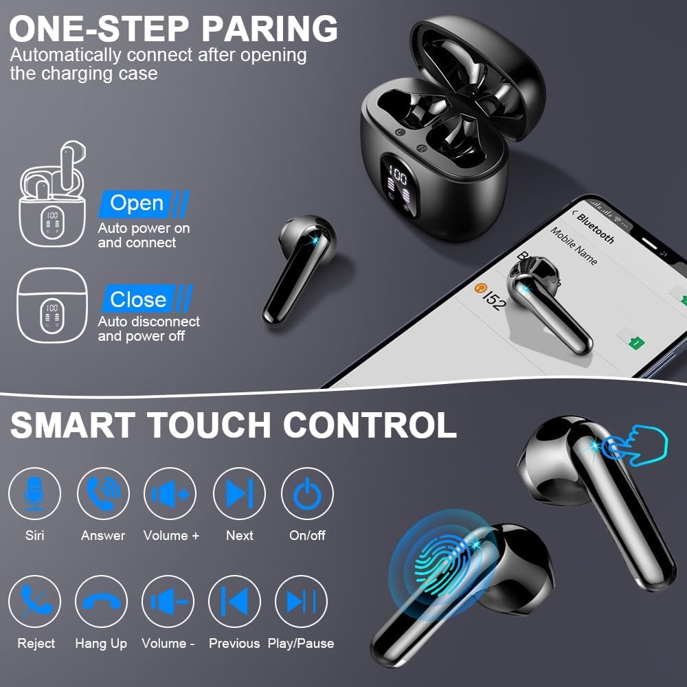 Drsaec earbuds with water splashes illustrating IP7 protection for sweat and rain