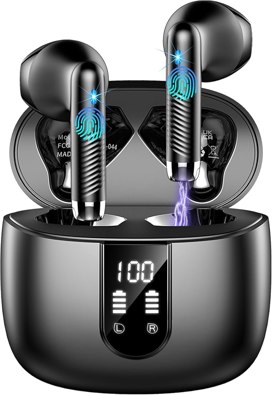 Drsaec wireless earbuds in a compact charging case for portable listening.