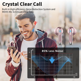 Drsaec wireless earbuds ENC mics improve call clarity in noisy environments