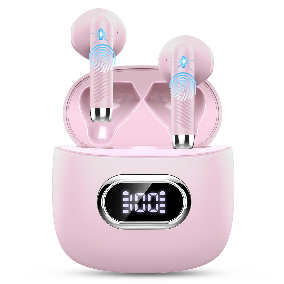 Drsaec wireless earbuds with LED display case showing battery status clearly