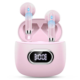 Drsaec wireless earbuds with LED display case showing battery status clearly