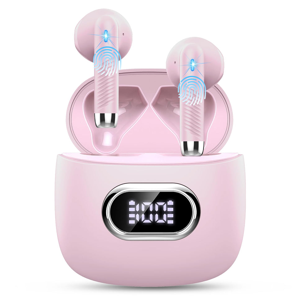 Drsaec wireless earbuds with LED display case showing battery status clearly