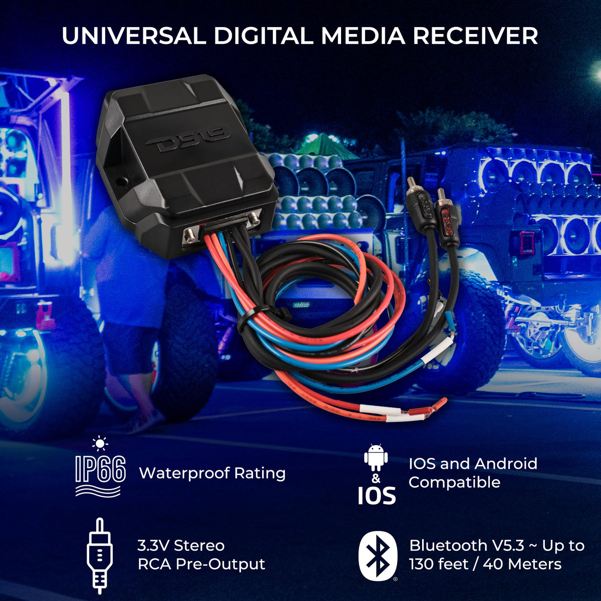 BTC-FIVE long-range streaming up to 130 feet in outdoor setting