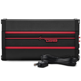 DS18 Candy-X5B amplifier front view showing compact power for a clean install.